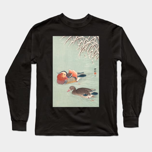 Mandarin Duck by Ohara Koson Long Sleeve T-Shirt by topower